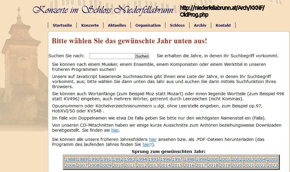 Archiv-Übersicht